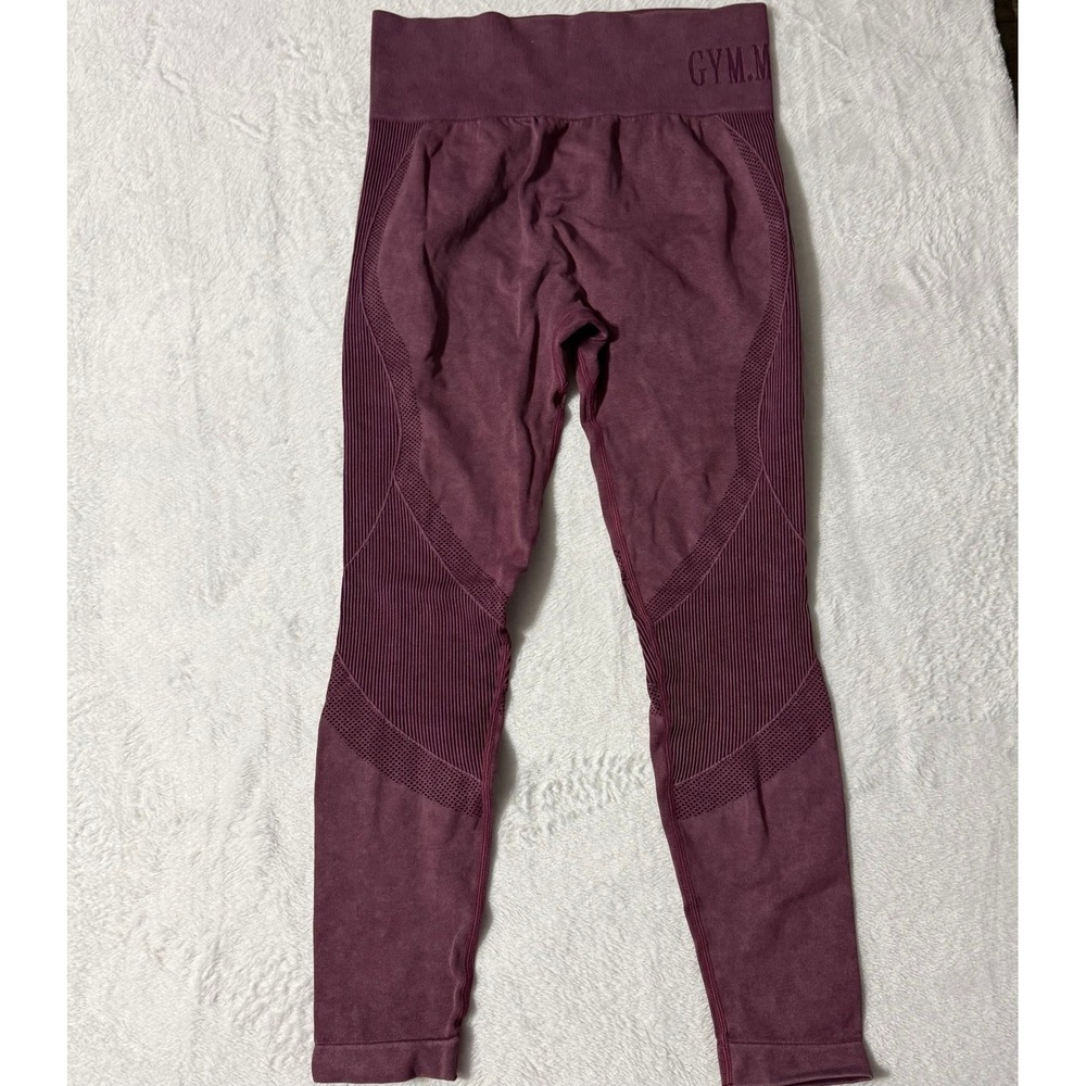 Gym.Minute Leggings Womens Large Plum Acid Wash Seamless Scrunch Butt Activewear